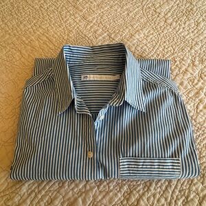 Southern Tide Blue and White Striped Casual Shirt